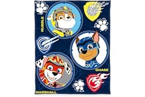 Herding Coperta in Pile Paw Patrol, 130 x 160 cm, Coperta Decorativa per Bambini con Motivo Colorato, Morbida, 100% Poliestere