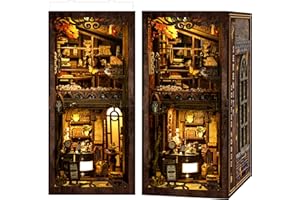 LUMYCE DIY Book Nook Kit: Casas en Miniatura para Montar con Muebles - Maquetas Adultos Decoración Creativa para Estanterías y Luces LED