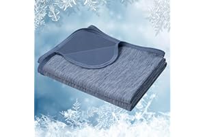 ‎WOLTU WOLTU Arc-Chill Q-Max 2-in-1 Summer Blanket > 0.45 Double-Sided Blanket for Summer Self-Cooling Sweat-Wicking and Breathable Lightweight Duvet Travel Blanket 150 x 200 cm, Blue