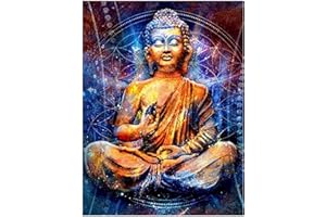 ParNarZar 5D Diamond Painting Adulte Bouddha Bouddhisme Religion Cadre 35x45 cm Pleine image DIY Mosaïque Kits pour salon, chambre, mur