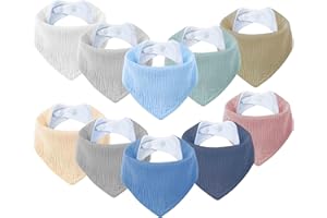SLOSH Baby Bib for Newborns Baby Bib Triangle Scarf Neckerchief Burp Cloth Cotton for Babies Toddlers Girls Boys Unisex Set Press Stud