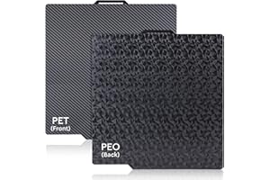 EFUTURETIME Plaque de Construction 3D 257x257 mm, Double Face PET+PEO, Hot Bed en Acier Ressort Flexible pour Bambu Lab X1/X1C/X1E/P1P/P1S/A1