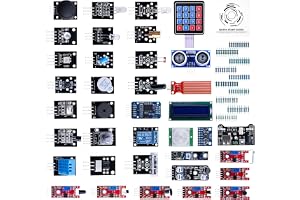 ELEGOO Upgraded 37 in 1 Sensor Modules Kit with Tutorial | Compatible with Arduino IDE UNO R3 MEGA Nano(Excludes Microcontroller board)