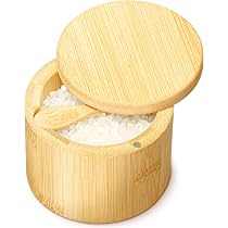 Joyfulmap Saliera con 10 etichette, scatola da 273 g con coperchio ribaltabile, cucchiaio, etichette di trasferimento, ciotole impilate per piano di lavoro, decorazione per casa e cucina, zucchero