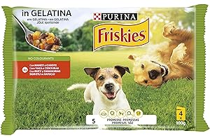 Purina Friskies Cibo per Cani Umido Bocconi in gelatina con Manzo e carote, 40 Buste da 100g