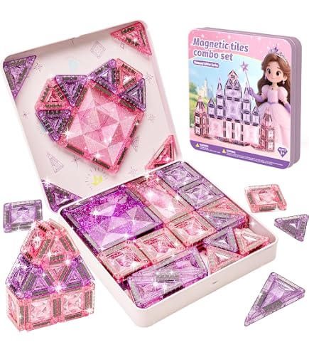 YOGOHEE Blocs Magnétiques Voyage 40 Pièces - Boîte Macaron Anti-Cris - 120 Min De Jeu Calme - Dès 3 Ans