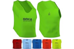 ‎OMKA OMKA 10 Stück Fußball Leibchen Trainingsleibchen Markierungshemd Fußballleibchen für Kinder Jugend und Erwachsene