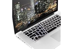 kwmobile Protection pour clavier compatible avec Apple MacBook Air 13''/Pro Retina 13''/15'' (bis Mitte 2016) A1369, A1466, A1502, A1425, A1398 - Protection clavier ordinateur QWERTY US en silicone - noir