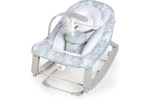 Ingenuity, Transat Evolutif et Siège Sauteur - Keep Cozy 3en1 Spruce, Vibrations Apaisantes, Arche de Jeu, 5 Points Harnais, 2 Positions d'Inclinaison, Neutre, Dès la Naissance à 18 kg, gris