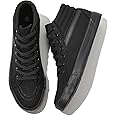 Rominz Mens White Canvas Shoes Fashion High-Top Canvas Sneakers for Men Casual Tennis Shoes Black Classic Lace-UP Walking Shoes Skate Shoes New All Black,US9, 42 EU