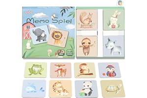 LEGEZON Memory Spiel ab 2 3 4 Jahre – Montessori Lernspielzeug mit 40 Tierkarten & Aufbewahrungsbox – Fördert Beobachtungsgabe, Konzentration & Gedächtnis – Reisespiel, Geschenk