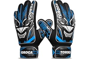 TOROGA Football Goalkeeper Gloves For Boys, Kids Children Youth Soccer Goalie Gloves with 4mm Latex padded palm Super Grip Palm Goalkeeping Gloves