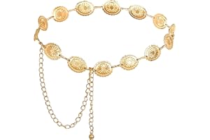 GOEDEKE Belt,Western Metal Concho Belt,Hollow Out Daisy Chain Belt,Cowgirl Belt,Women's Waist Chain,Adjustable Boho Waist Chain Country Concert Outfit for Dress Waist Chain