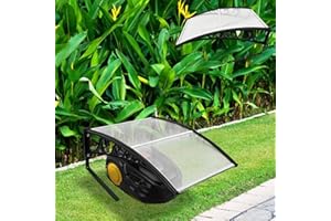 Fiqops Robot tondeuse Garage Carport 106 x 87 x 50 cm en polycarbonate pour tondeuse à gazon Carport Housse de protection contre la pluie, la grêle et les rayons UV