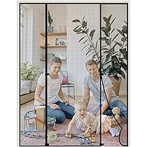 HooTown magnetische hordeur, 170 x 212cm vliegenhor dubbele deur vliegenhor balkondeur autosluiting insectenhor balkondeur vliegengordijn voor raam, balkondeur, kelderdeur en terrasdeur