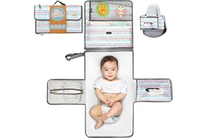 BABY DYOLI Fasciatoio portatile XL. Il fasciatoio per pannolini è una borsa smontabile con 6 tasche come una trousse per gli articoli del bebè. Impermeabile, (Pack Normal (Tribale))