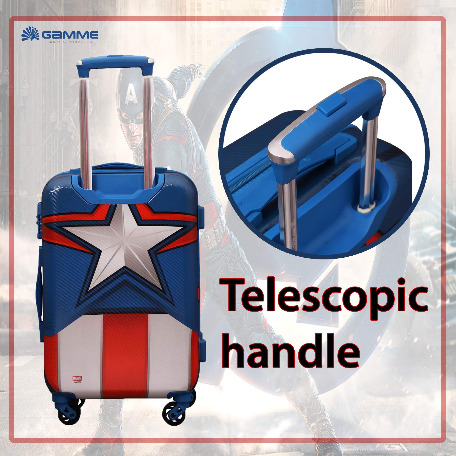 GAMME Marvel Avengers Polycarbonate 55 cms Multi Colour Hardsided Cabin Luggage (GM18RGT042) - Image 5
