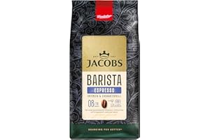 ‎JACOBS Jacobs Kaffeebohnen Barista Espresso, kräftig mit Kakao- & Karamell-Noten, geröstet in Bremen, Intensität 8/10, Kaffee ganze Bohnen, 1 kg