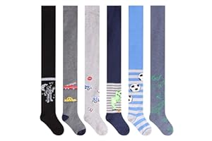 L&K-II 6er Kinder Strumpfhose Baby Junge Kinder Strumpfhose Jungen Strumpfhose für Junge mit Dino Füßball Streifen und Auto Mustern mehrfarbig 27253