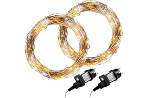 ‎VOLTRONIC VOLTRONIC LED Lichterdraht, innen und außen, IP44, Größen- und Farbwahl, 2x 50 LEDs, warmweiß/kaltweiß