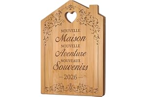 Giftasy Cadeau Cremaillere Maison, Idée Cadeau Crémaillère - Planche à Découper Bambou Gravée 2026, Cadeaux Nouveaux Propriétaires, Cadeau Cremaillere pour Amis, Famille, Collègues et Clients
