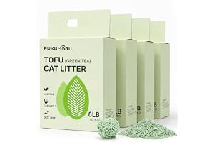 FUKUMARU Tofu Kattsand 10,8 kg, Klumpande kattsand, Växtbaserad, Med tepolyfenoler, Effektiv luktkontroll, Dammfri och lättklumpande, Spolbar, Låg resthalt.