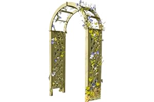 Gartenpirat Pergola mit Rundbogen 119x58x240 cm Rosenbogen aus Holz mit Rankgitter von Gartenpirat