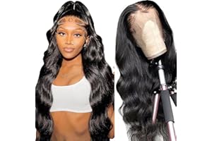 Tunfine Body Wave Human Hair Wig,13x6 Lace Front Wigs Human Hair,180% Density Glueless Wigs for Women Human Hair Pre Plucked with Baby Hair Natural Color Brazilian Real Hair Lace Frontal Wigs 24 inch