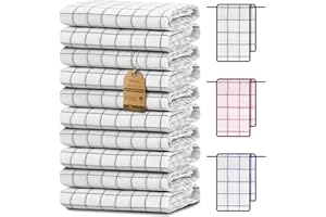 ‎NATUREMARK NatureMark 10er Set Geschirrtücher 50x70 cm – 100% Baumwolle, saugfähig & strapazierfähig – Geschirrtücher und Küchentücher für Haushalt und professionelle Küchen, inklusive E-Book, Farbe: Anthrazit