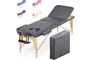 Beltom® LETTINO PORTATILE MASSAGGIO SMART 3 ZONE IN LEGNO - DIMENSIONE 180x56 CM - PESA SOLO 13,2KG CON ACCESSORI 15,5KG - ANGOLI ARROTONDATI E RINFORZATI + PANNELLO REIKI - PER FISIOTERAPIA - NERO