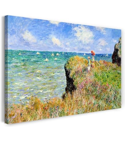 Lot De 4 Tableaux Claude Monet Sur Toile - 30x30 Cm Chacun, Cadre Bois 2 Cm - Prêts à Accrocher, Décoration Salon, Chambre, Cuisine - 5