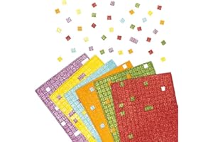 Baker Ross Carreaux autocollants en mousse pailletée (lot de 1950) - Matériel créatif pour enfants et adultes