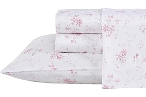 Laura Ashley Home - Set di biancheria da letto king size, in morbido rasatello di cotone, elegante, liscio e traspirante, decorazione per la casa da giardino rosa musa
