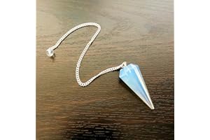 CRYSTALMIRACLE OPALITE Rabdomante Pendolo Cristallo Guarigione Reiki FENG Shui Regalo Energia Positiva Meditazione Benessere Metafisico per unisex, Bianco bluastro, 1,25 Pollici Circa Ciascuno