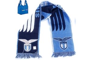 TOYSGIOCATTOLI ABCTEXILE Nuova Sciarpa Lazio Tifoso Jaquard Ufficiale -Scritta - (S.S.Lazio) - 140 X20 CM Circa Prodotto Ufficiale Autorizzato con Ologramma