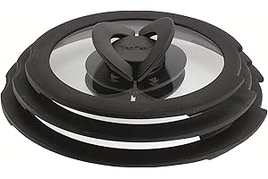 ‎TEFAL TEFAL Ingenio L9931012 Zestaw 3 szklanych pokrywek o średnicach 16 cm, 18 cm, 20 cm, Płaska konstrukcja, Składany uchwyt