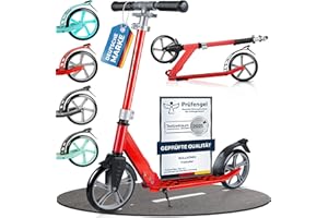 Rollkönig ® Scooter for Children from 5 Years I Foldable City Scooter with Large Wheels I Pedal Scooter for Adults with up to 100 kg Load Capacity