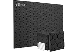 KUCHOOW Espuma Acustica, 36 Piezas, Paneles Acusticos para Estudio, Juegos, Oficina, 30x30x2,5cm, Insonorizacion Acustica Pared, Puerta, Paneles Absorbentes Acusticos