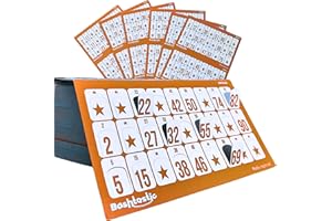Bashtastic 504 Carton Loto Prédécoupé - Cartons Loto pour Le Jeu de Loto, Carte Loto Réutilisables, Numérotés et Différents Les UNS des Autres pour Le Loto Bingo. Marquez Les Numéros avec Le Doigt