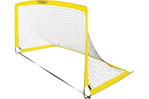 Kickmaster Fibreglass Flexi Soccer Goal 8 FT -Strong And Durable Folding Design - High-Density 3ply Netting - Perfect for Outdoor Play - Ages 5+ - Size: 8 ft