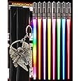 SaberChops Lightsaber Chopsticks Light Up Star Wars LED Reusable 8 Color Modes - 4 PAIRS FREE Millennium Falcon Keychain Bottle Opener Multicolor
