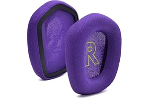 Defean Materiał z tkaniny i pianki pamięciowej, wymienne wkładki douszne G733 - pokrowiec na poduszkę na uszy kompatybilny z Logitech G733 G 733 Lightspeed bezprzewodowy zestaw słuchawkowy do gier (fioletowy)