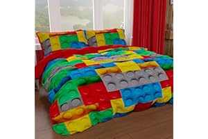 PETTI Artigiani Italiani - Pokrowiec na kołdrę 200 x 200 cm, pokrowiec na kołdrę z mikrofibry z nadrukiem cyfrowym + 1 poszewka 50 x 80 cm - Made in Italy