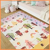 Sweden Baby Sweet Forest &Ccedil;ift Taraflı Katlanabilir Oyun Halısı ve Matı Premium Seri &ndash; Taşıma &Ccedil;antalı (180X150)