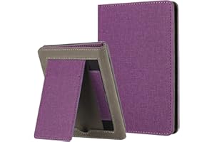 MOKASE for 6" Kindle Paperwhite 5/6/7th Generation Case 2012,2013,2015,2016 Version (Model: EY21 / DP75SDI), Cloth Hard Plastic Kickstand Cover, Auto Wake/Sleep with Hand Strap & Card Slot, Purple