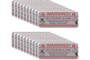 ECSiNG 20 Unidades GPS Tracking Alarm Etiqueta Engomada Pegatinas De Advertencia De Vinilo Autoadhesivas De 7,5 X 3 Cm, Pegatinas Adhesivas De Protección contra Robos (Rectángulo)