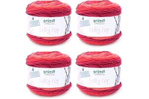 Gründl Lolly Pop Filato per Uncinetto e Maglieria (Filato Universale Simile alla Lana e Lavabile 100% poliacrilico, 150 g / 240 m, Dimensioni dell'ago: 5-6, 4 x 150 g), Wild Cherry Swirl
