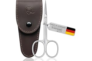 marQus Tijeras de uñas prémium Solingen/Alemania - Extra afiladas con hoja curvada y funda - Para uñas de las manos y los pies - También apta para zurdos
