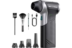 VANTRUE POWER plumero eléctrico de aire-110000RPM Super Power inalámbrico plumero de aire, motor sin escobillas recargable, 3-Gear ajustable soplador de polvo para el ordenador, teclado, casa y coche