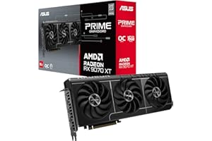 ‎ASUS ASUS Prime Radeon RX 9070 XT OC Edition 16GB GDDR6 Gaming Grafikkarte (AMD Radeon Radeon RX9070XT, PCIe 5.0, 1x HDMI 2.1b, 3X DisplayPort 2.1a, 2.5-Slot-Design, PRIME-RX9070XT-O16G)